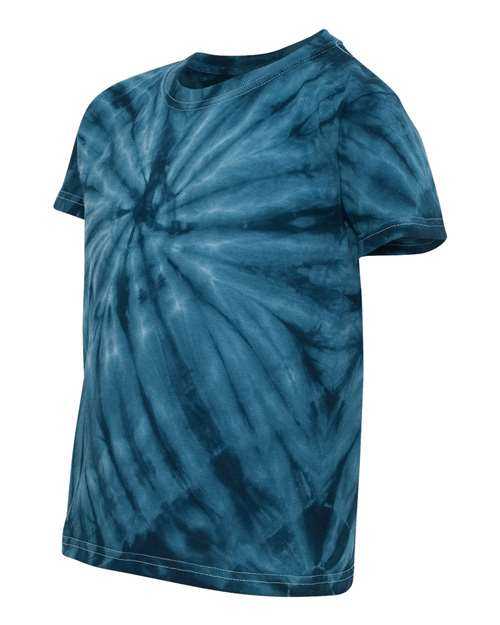 Dyenomite 20BCY Youth Cyclone Vat-Dyed Pinwheel Short Sleeve T-Shirt - Navy - HIT a Double