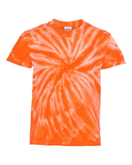 Dyenomite 20BCY Youth Cyclone Vat-Dyed Pinwheel Short Sleeve T-Shirt - Orange - HIT a Double