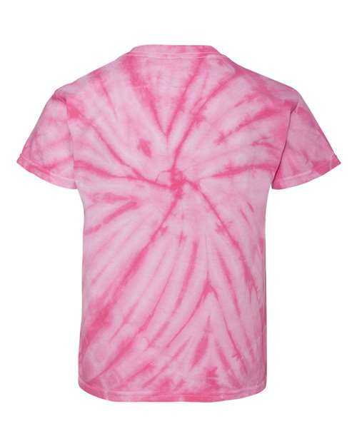 Dyenomite 20BCY Youth Cyclone Vat-Dyed Pinwheel Short Sleeve T-Shirt - Pink - HIT a Double