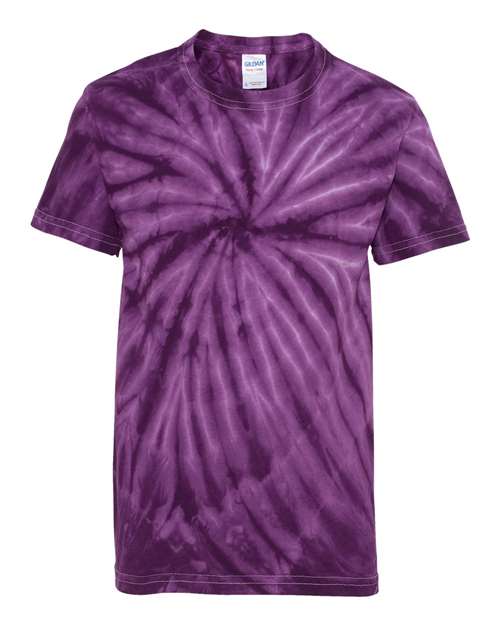 Dyenomite 20BCY Youth Cyclone Vat-Dyed Pinwheel Short Sleeve T-Shirt - Purple - HIT a Double