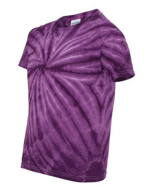 Dyenomite 20BCY Youth Cyclone Vat-Dyed Pinwheel Short Sleeve T-Shirt - Purple - HIT a Double