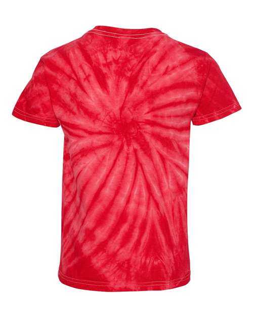 Dyenomite 20BCY Youth Cyclone Vat-Dyed Pinwheel Short Sleeve T-Shirt - Red - HIT a Double