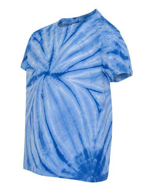 Dyenomite 20BCY Youth Cyclone Vat-Dyed Pinwheel Short Sleeve T-Shirt - Royal - HIT a Double