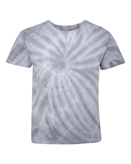 Dyenomite 20BCY Youth Cyclone Vat-Dyed Pinwheel Short Sleeve T-Shirt - Silver - HIT a Double