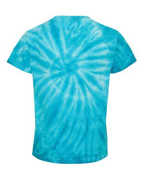 Dyenomite 20BCY Youth Cyclone Vat-Dyed Pinwheel Short Sleeve T-Shirt - Turquoise - HIT a Double