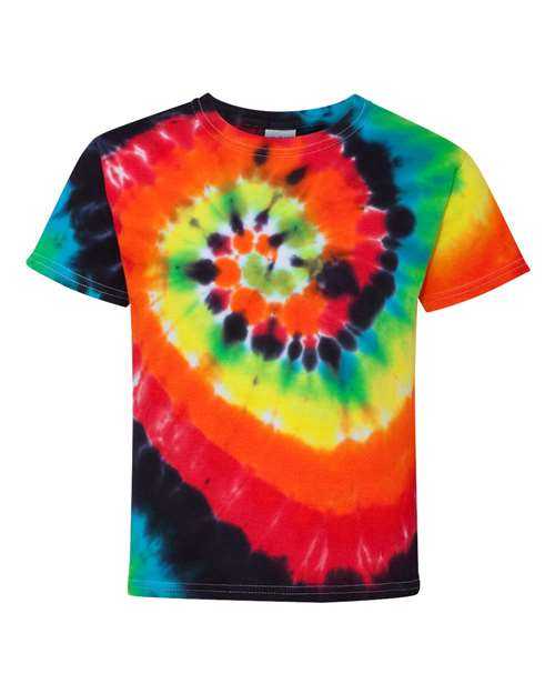 Dyenomite 20BMS Youth Multi-Color Spiral Tie-Dyed T-Shirt - Illusion - HIT a Double