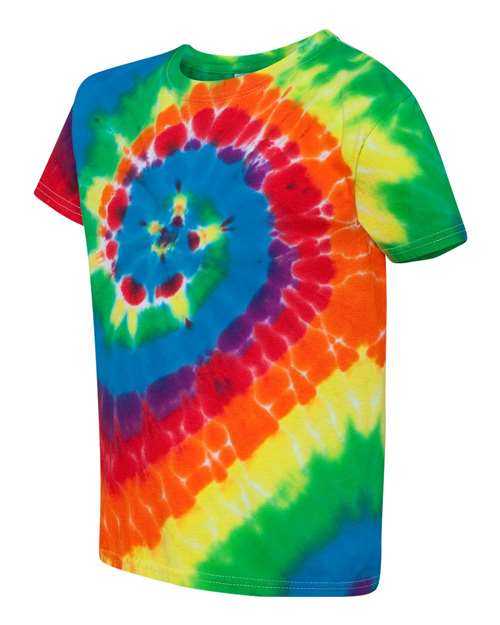 Dyenomite 20BMS Youth Multi-Color Spiral Tie-Dyed T-Shirt - Michelangelo - HIT a Double