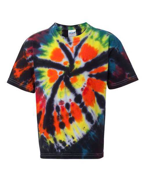 Dyenomite 20BTD Youth Rainbow Cut-Spiral T-Shirt - Black Rainbow Cut-Spiral - HIT a Double
