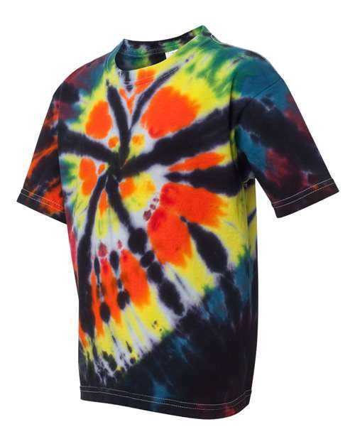 Dyenomite 20BTD Youth Rainbow Cut-Spiral T-Shirt - Black Rainbow Cut-Spiral - HIT a Double