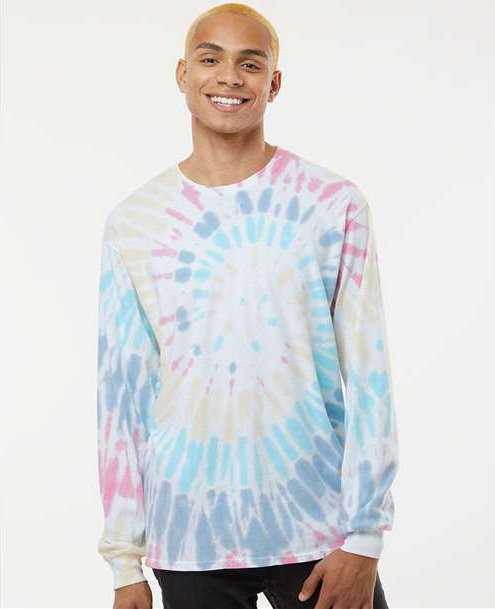 Dyenomite 240MS Multi-Color Spiral Tie-Dyed Long Sleeve T-Shirt - Wanderlust&quot; - &quot;HIT a Double