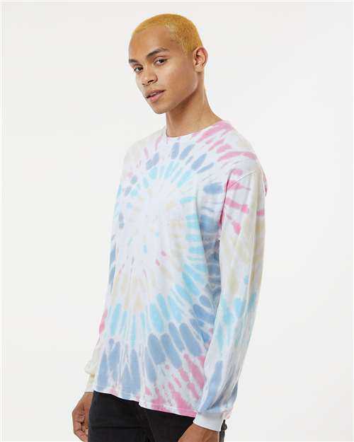 Dyenomite 240MS Multi-Color Spiral Tie-Dyed Long Sleeve T-Shirt - Wanderlust&quot; - &quot;HIT a Double