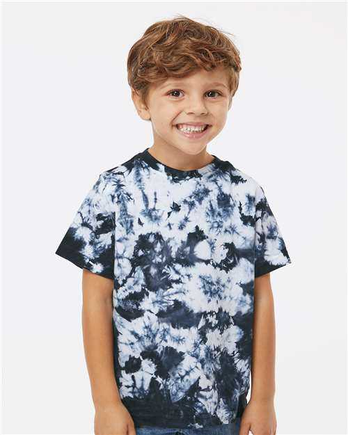 Dyenomite 330CR Toddler Crystal Tie-Dyed T-Shirt - Black Crystal&quot; - &quot;HIT a Double
