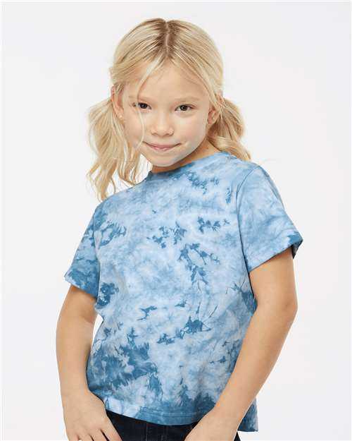 Dyenomite 330CR Toddler Crystal Tie-Dyed T-Shirt - Manhattan" - "HIT a Double