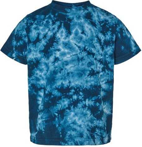 Dyenomite 330CR Toddler Crystal Tie-Dyed T-Shirt - Navy&quot; - &quot;HIT a Double