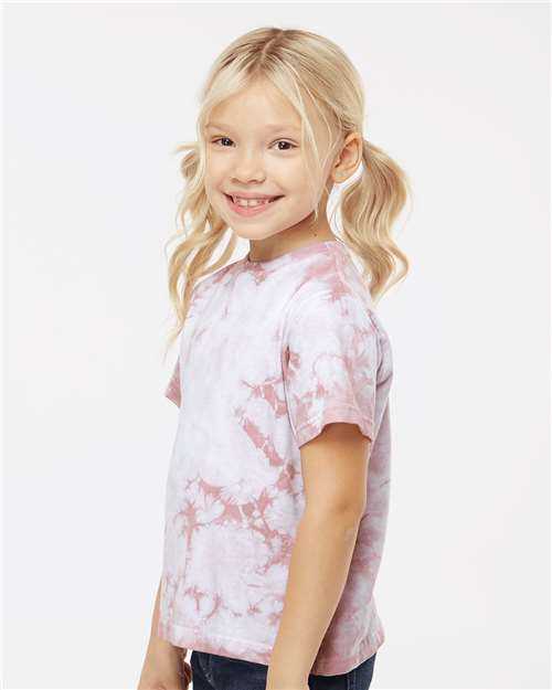 Dyenomite 330CR Toddler Crystal Tie-Dyed T-Shirt - Rose Crystal&quot; - &quot;HIT a Double