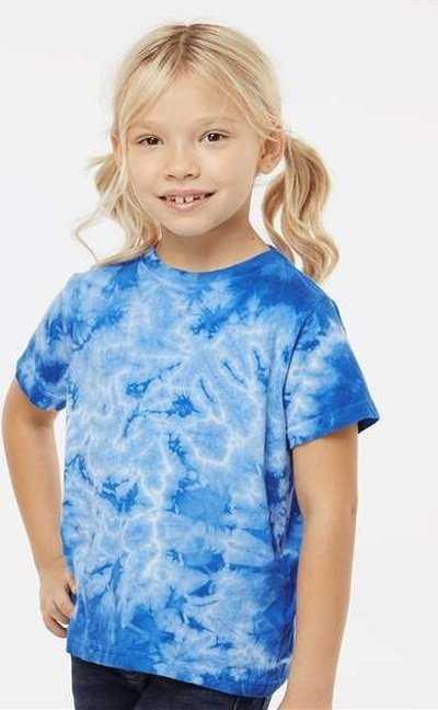 Dyenomite 330CR Toddler Crystal Tie-Dyed T-Shirt - Royal&quot; - &quot;HIT a Double