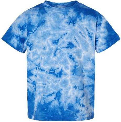 Dyenomite 330CR Toddler Crystal Tie-Dyed T-Shirt - Royal" - "HIT a Double