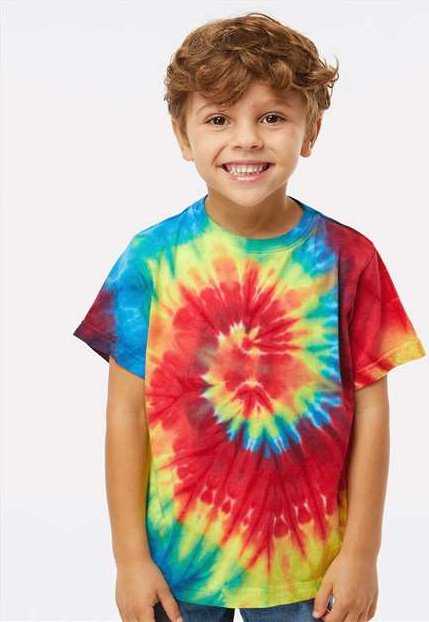 Dyenomite 330MS Toddler Spiral Tie-Dyed T-Shirt - Rainbow&quot; - &quot;HIT a Double