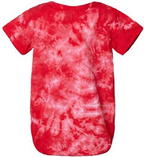 Dyenomite 340CR Infant Crystal Tie-Dyed Onesie - Red&quot; - &quot;HIT a Double