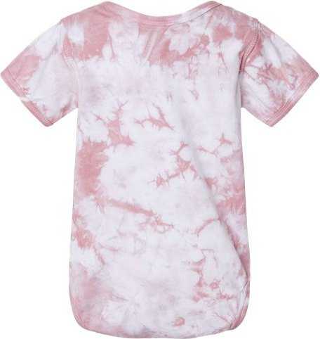 Dyenomite 340CR Infant Crystal Tie-Dyed Onesie - Rose Crystal&quot; - &quot;HIT a Double