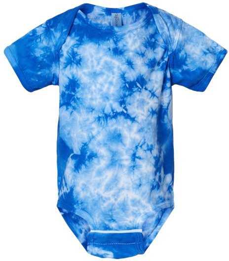 Dyenomite 340CR Infant Crystal Tie-Dyed Onesie - Royal&quot; - &quot;HIT a Double