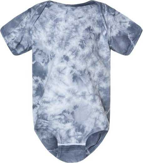 Dyenomite 340CR Infant Crystal Tie-Dyed Onesie - Silver" - "HIT a Double