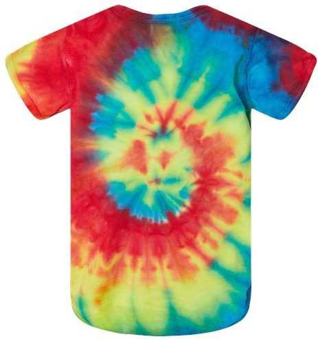Dyenomite 340MS Infant Spiral Tie-Dyed Onesie - Rainbow&quot; - &quot;HIT a Double