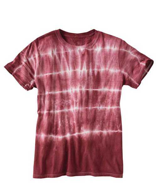 Dyenomite 640SB Shibori Tie Dye T-Shirt - Maroon - HIT a Double