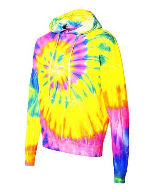 Dyenomite 854MS Multi-Color Spiral Pullover Hooded Sweatshirt - Flo Rainbow Spiral - HIT a Double