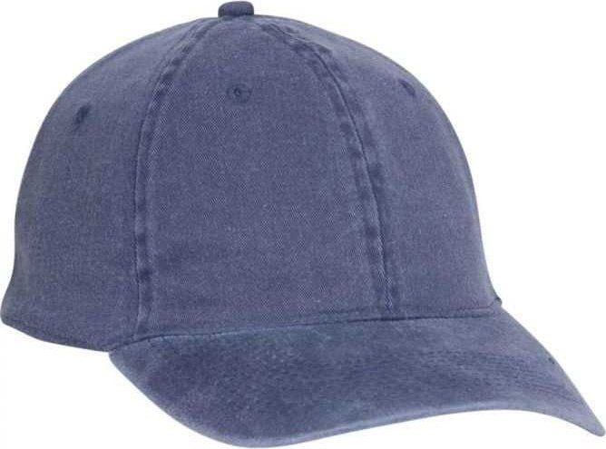 OTTO 10-271 Stretchable Washed Pigment Dyed Cotton Twill Low Profile Pro Style Soft Crown Cap - Navy - HIT a Double - 1