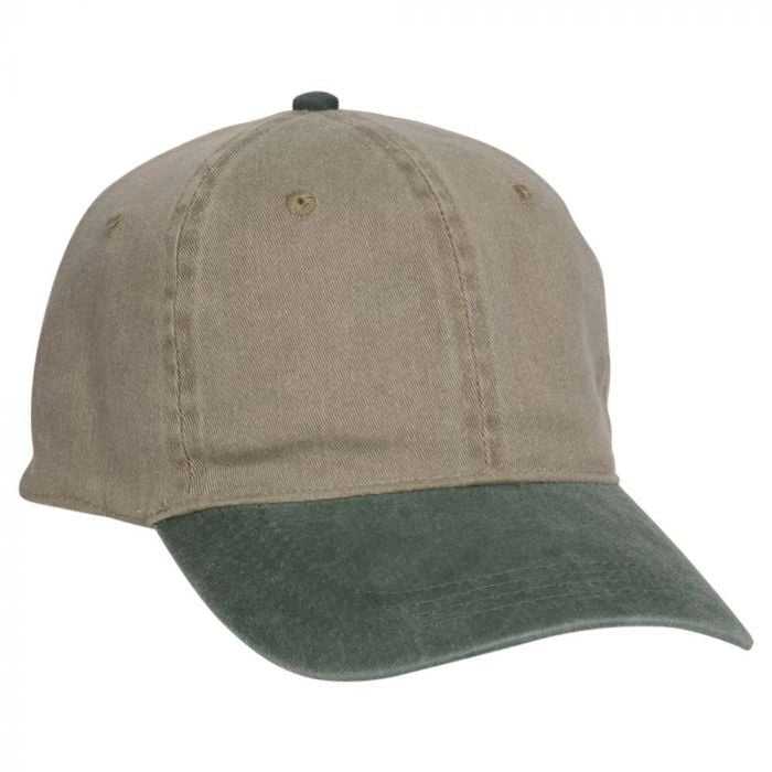 OTTO 10-271 Stretchable Washed Pigment Dyed Cotton Twill Low Profile Pro Style Soft Crown Cap - Dark Green Khaki - HIT a Double - 1