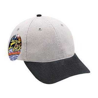 OTTO 10-275 Stretchable Garment Washed Cotton Twill Low Profile Pro Style Cap - Black Gray - HIT a Double - 1