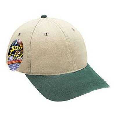 OTTO 10-275 Stretchable Garment Washed Cotton Twill Low Profile Pro Style Cap - Dark Green Khaki - HIT a Double - 1