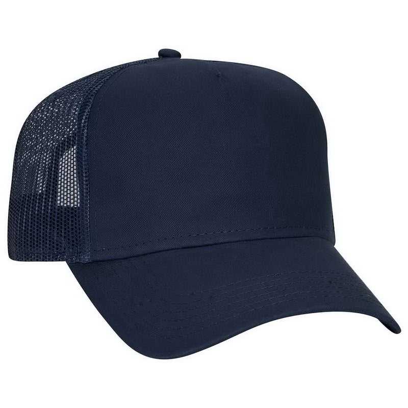 OTTO 102-664 Cotton Twill 5 Panel Low Profile Pro Style Mesh Back Cap - Navy - HIT a Double - 1