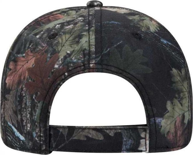 OTTO 103-1263 6 Panel Camouflage Polyester Canvas Low Profile Cap - Nature Pattern Black - HIT a Double - 2