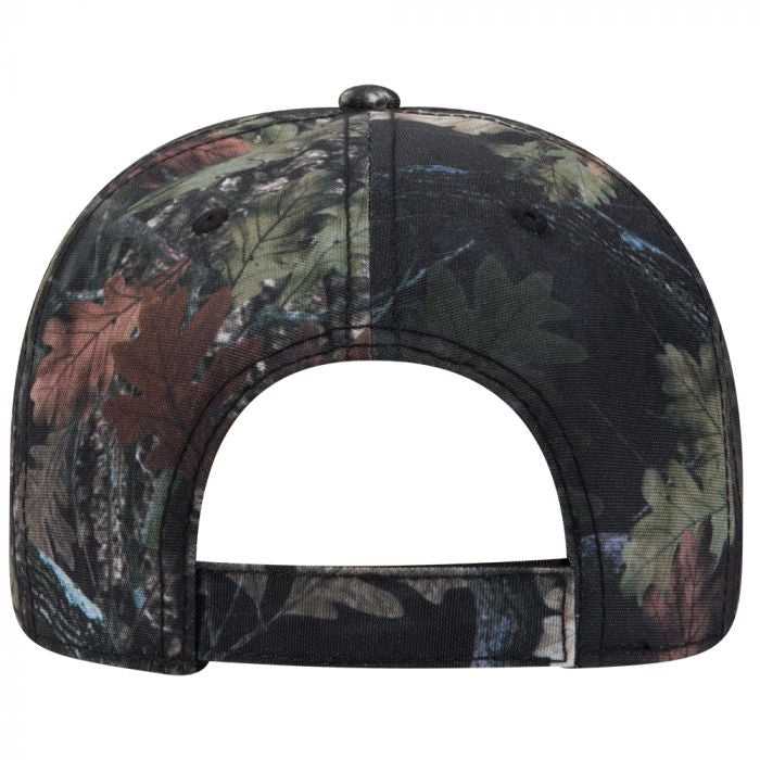 OTTO 103-1263 6 Panel Camouflage Polyester Canvas Low Profile Cap - Nature Pattern Black - HIT a Double - 2