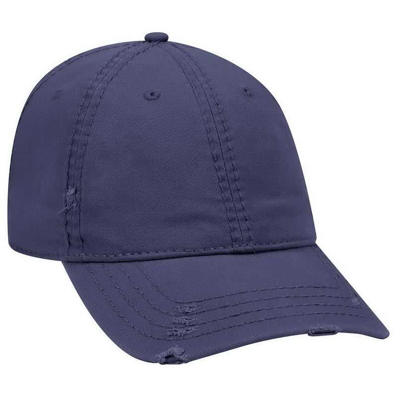 OTTO 104-1018 Distressed Superior Garment Washed Cotton Twill Low Profile Pro Style Cap - Navy - HIT a Double - 1