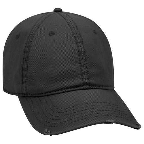 OTTO 104-764 Superior Garment Washed Cotton Twill Distressed Visor Low Profile Pro Style Cap - Black - HIT a Double - 1