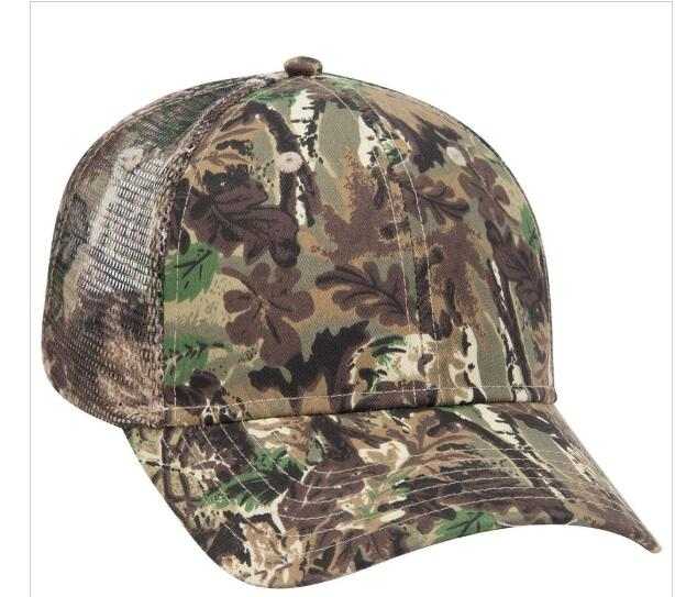 OTTO 105-751 Camouflage 6 Panel Low Profile Mesh Back Trucker Cap - Light Loden Brown Kelly - HIT a Double - 1