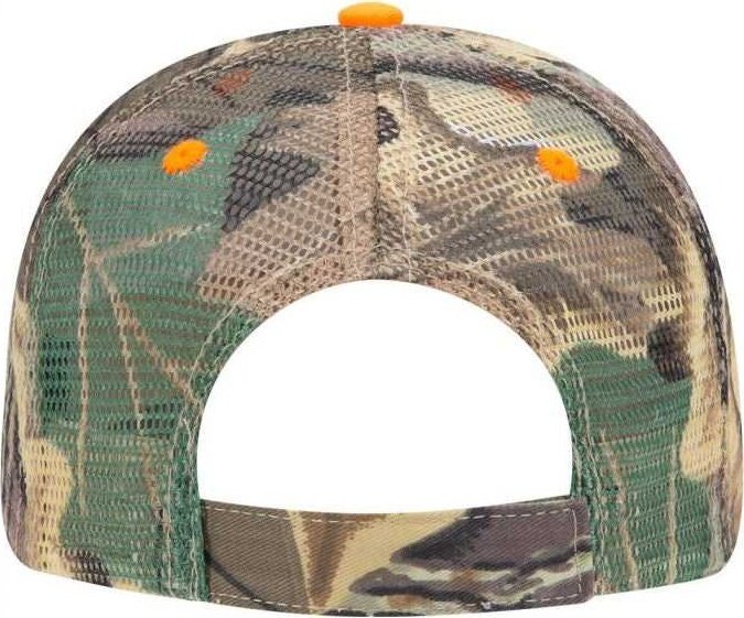 OTTO 106-752 Camouflage 6 Panel Low Profile Mesh Back Trucker Cap - Khaki Brown Light Olive Green - HIT a Double - 1