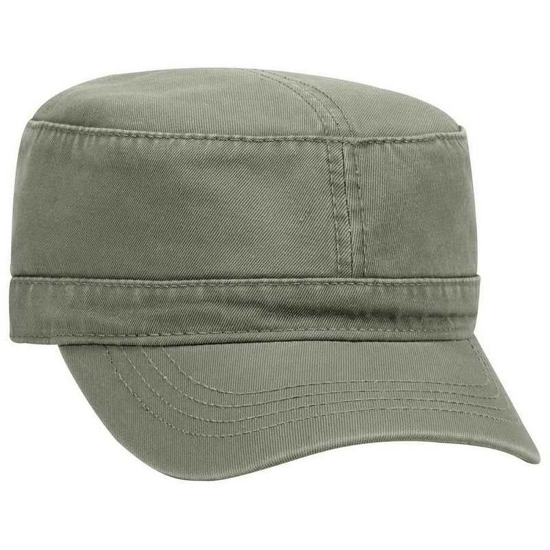 OTTO 109-791 Superior Garment Washed Cotton Twill Military Style Cap with Adjustable Hook and Loop - Olive Green - HIT a Double - 1