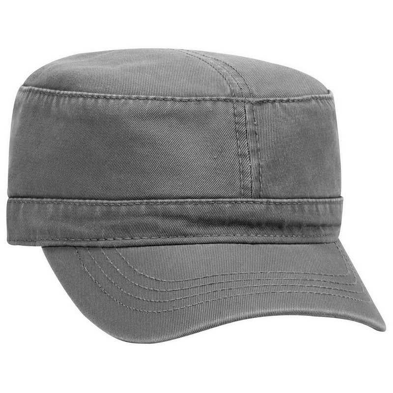 OTTO 109-791 Superior Garment Washed Cotton Twill Military Style Cap with Adjustable Hook and Loop - Charcoal Gray - HIT a Double - 1