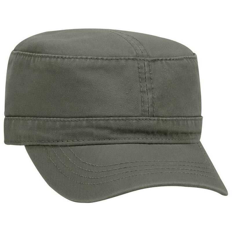OTTO 109-791 Superior Garment Washed Cotton Twill Military Style Cap with Adjustable Hook and Loop - Dark Brown - HIT a Double - 1