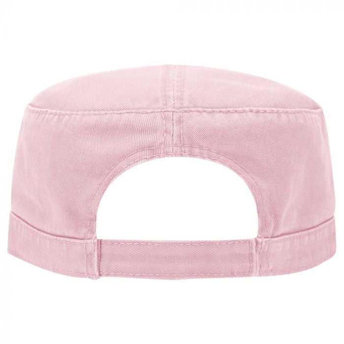 OTTO 109-791 Superior Garment Washed Cotton Twill Military Style Cap with Adjustable Hook and Loop - Pink - HIT a Double - 2