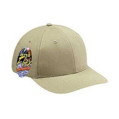 OTTO 11-421 Stretchable Brushed Chino Cotton Twill 6 Panel Low Profile Pro Style Cap - Khaki - HIT a Double - 1