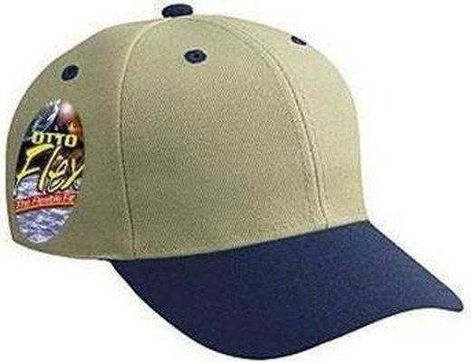 OTTO 11-425 Stretchable Deluxe Wool Blend Low Profile Pro Style Cap - Navy Khaki - HIT a Double - 1