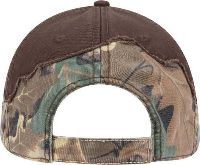 OTTO 110-1093 Camouflage 6 Panel Low Profile Baseball Cap - Dark Brown Khaki Brown Light Olive Green - HIT a Double - 2