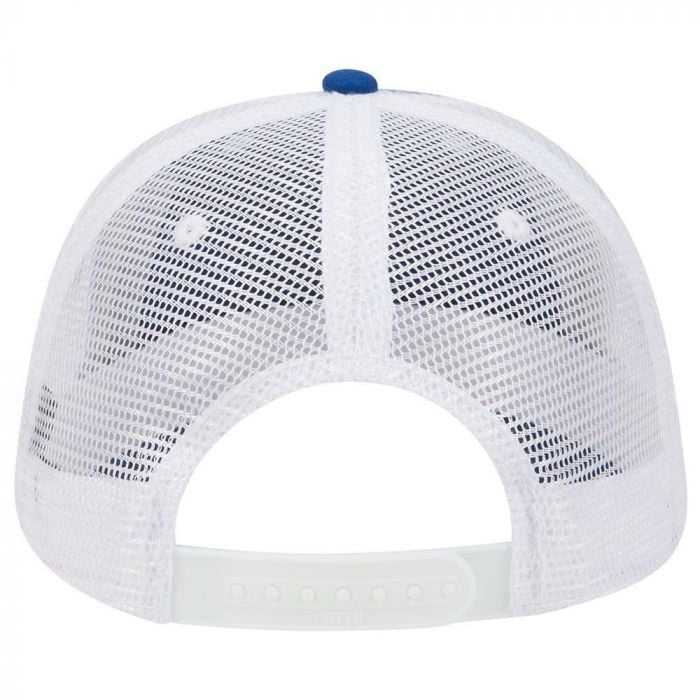 OTTO 121-858 Superior Garment Washed Cotton Twill Low Profile Pro Style Mesh Back Cap - Royal Royal White - HIT a Double - 2