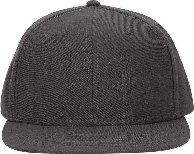 OTTO 123-969 Fit Wool Blend Flat Visor Fitted Pro Style Cap - Charcoal Gray - HIT a Double - 1