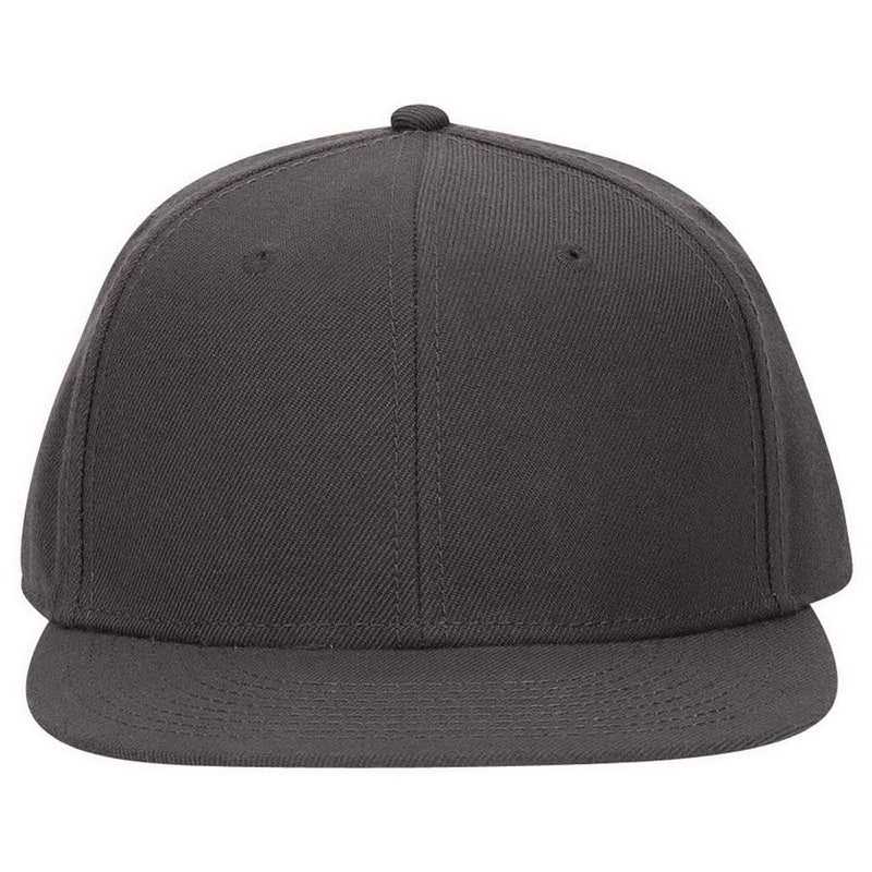 OTTO 123-969 Fit Wool Blend Flat Visor Fitted Pro Style Cap - Charcoal Gray - HIT a Double - 1
